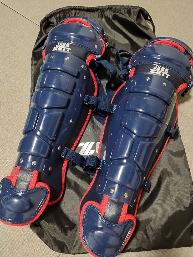 ZETT キャッチャー用プロテクターセット (2964) ネイビー/レッド