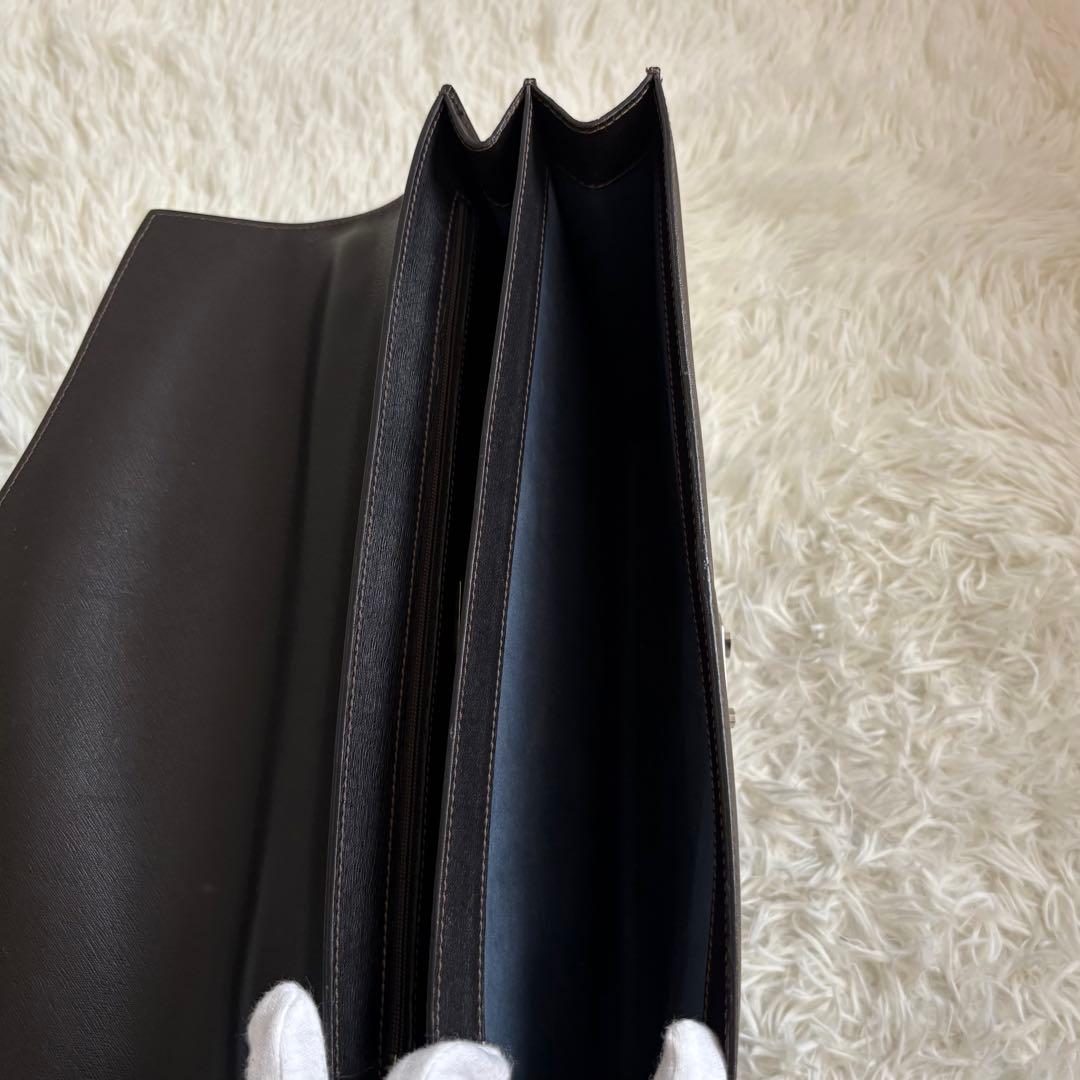 ダンヒル コンパクトブリーフケース ダレスバッグ イタリア製 レザー