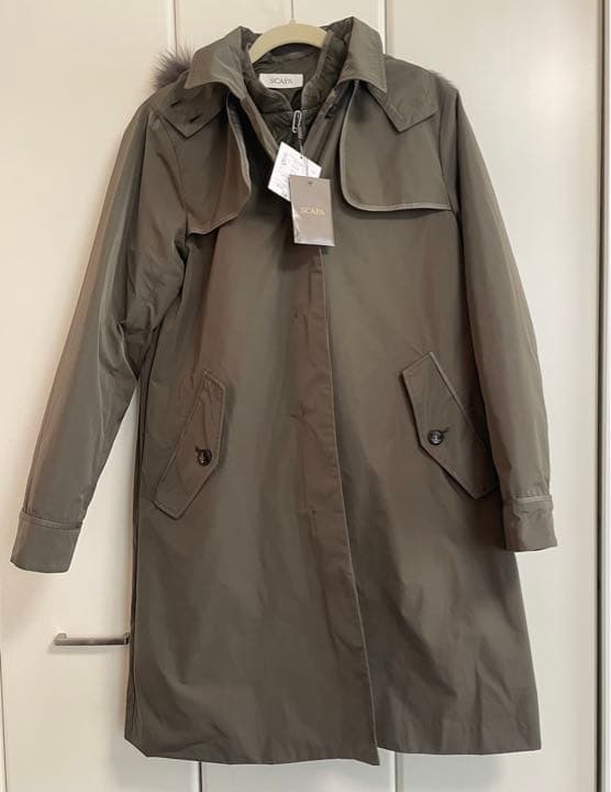 新品タグ付　インナーダウン ファーフード付モッズコート　トレンチコート　カーキ