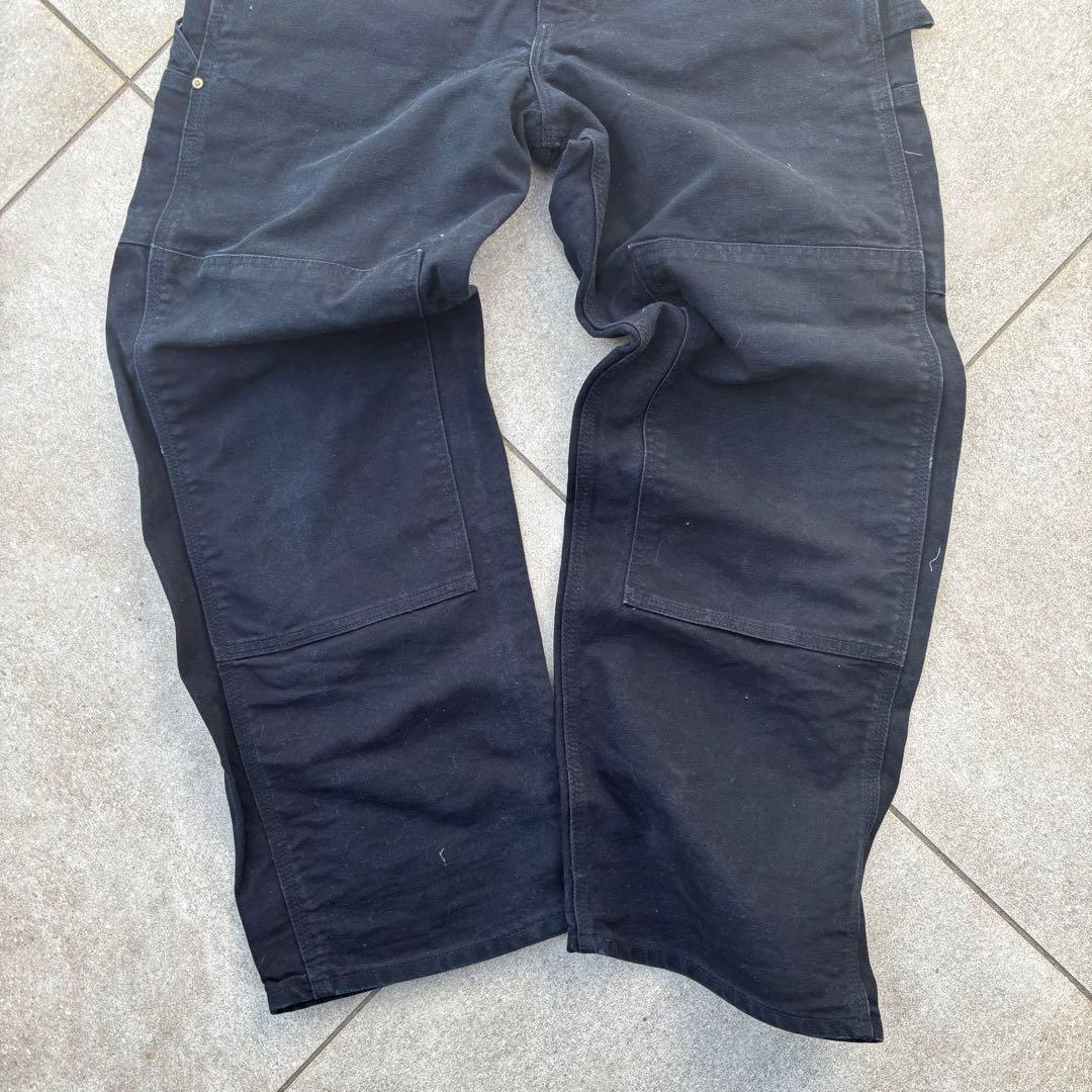 希少USA製 カーハート ダブルニー オーバーオール ブラック W34 ダック