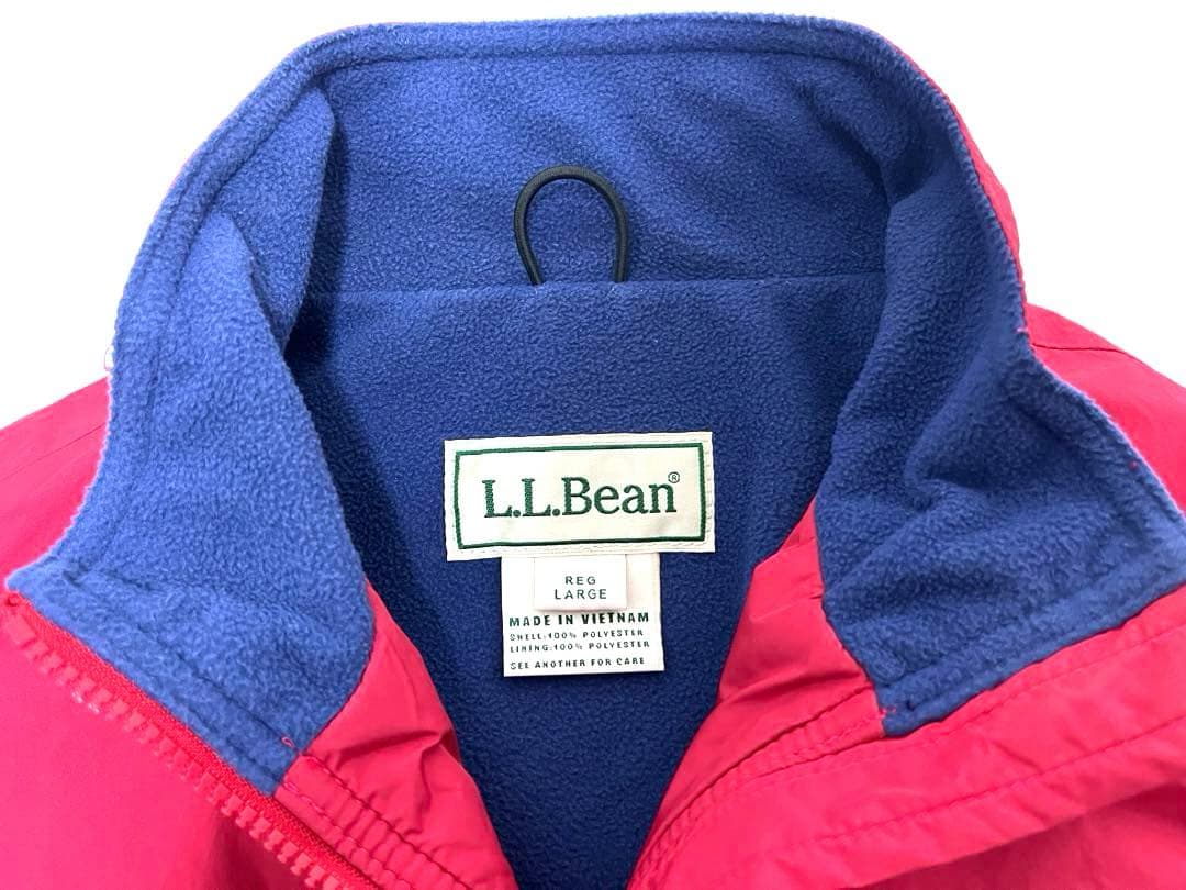 美品　L.L.Bean エルエルビーン ナイロンジャケット 裏フリース レッドL