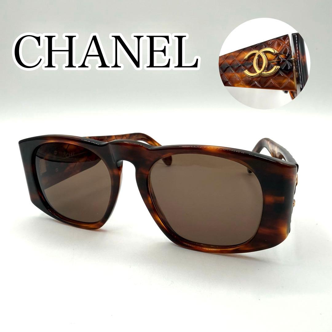 美品　CHANEL ブラウン サングラス　ココマーク　イタリア製　01450