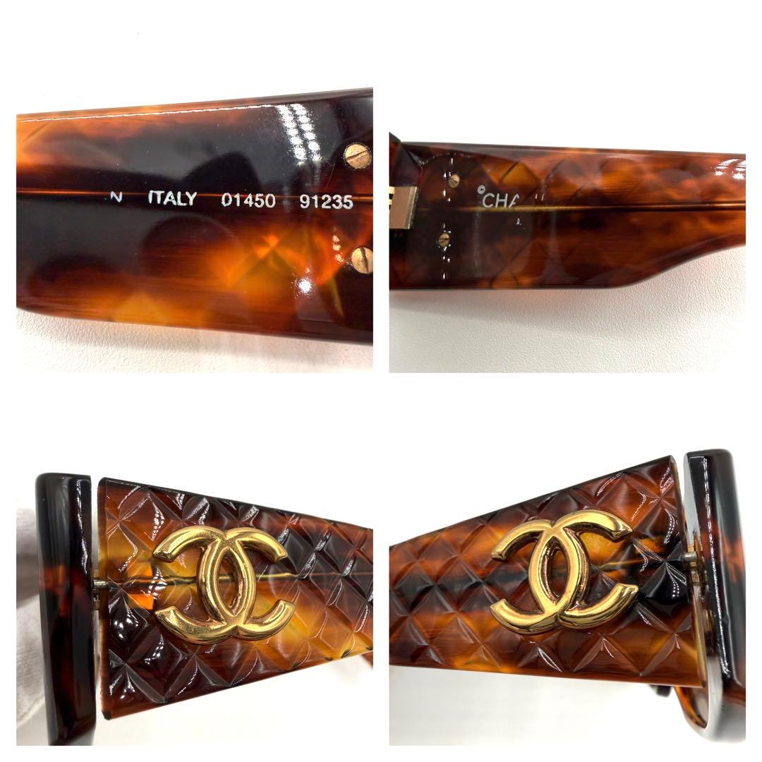 美品　CHANEL ブラウン サングラス　ココマーク　イタリア製　01450