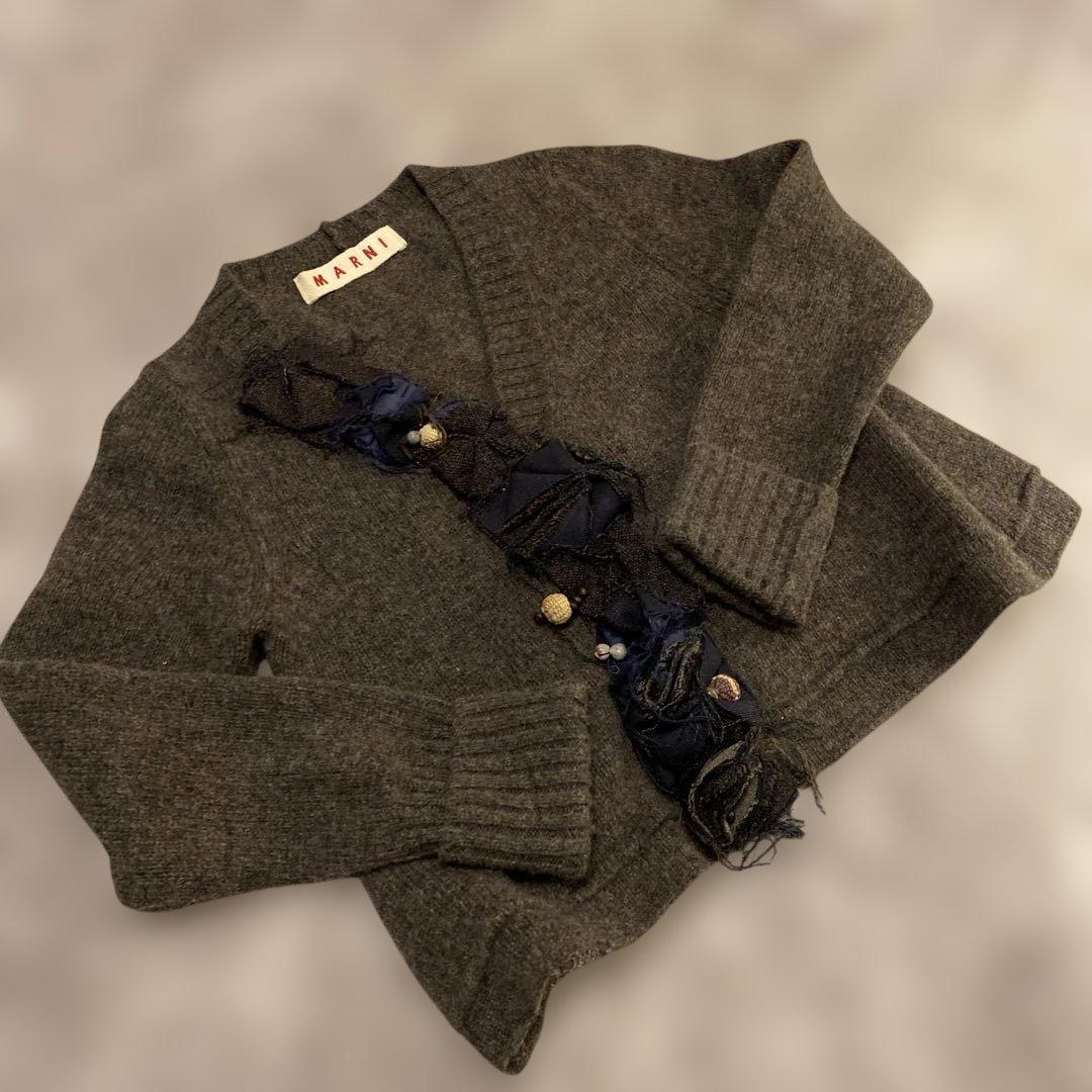 【MARNI 】モチーフ付きカーディガン 38