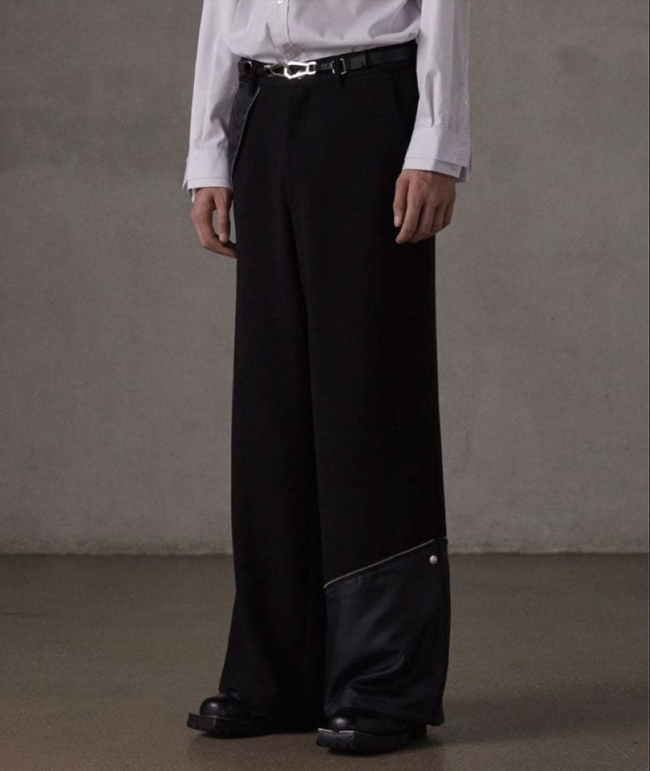 【GRANCY】リバース レイヤードデザイン スラックス ブラック M 完売品