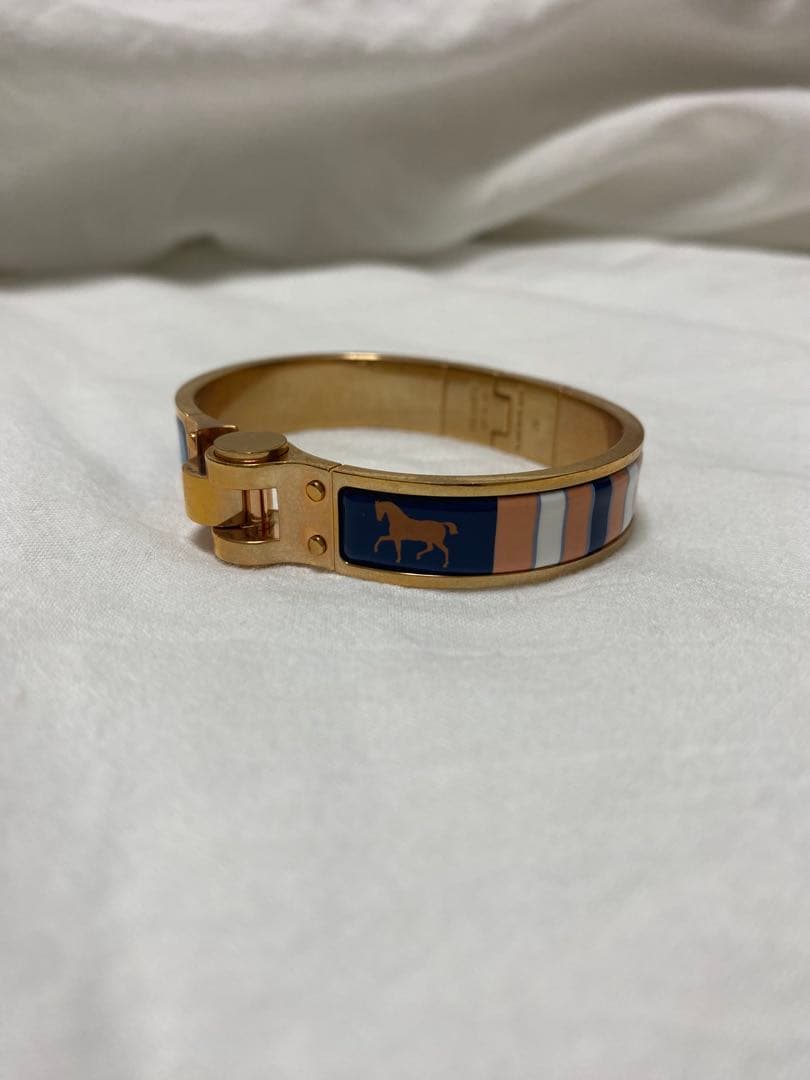 HERMES(エルメス) シャルニエール バングル ブレスレット ゴールドブルー