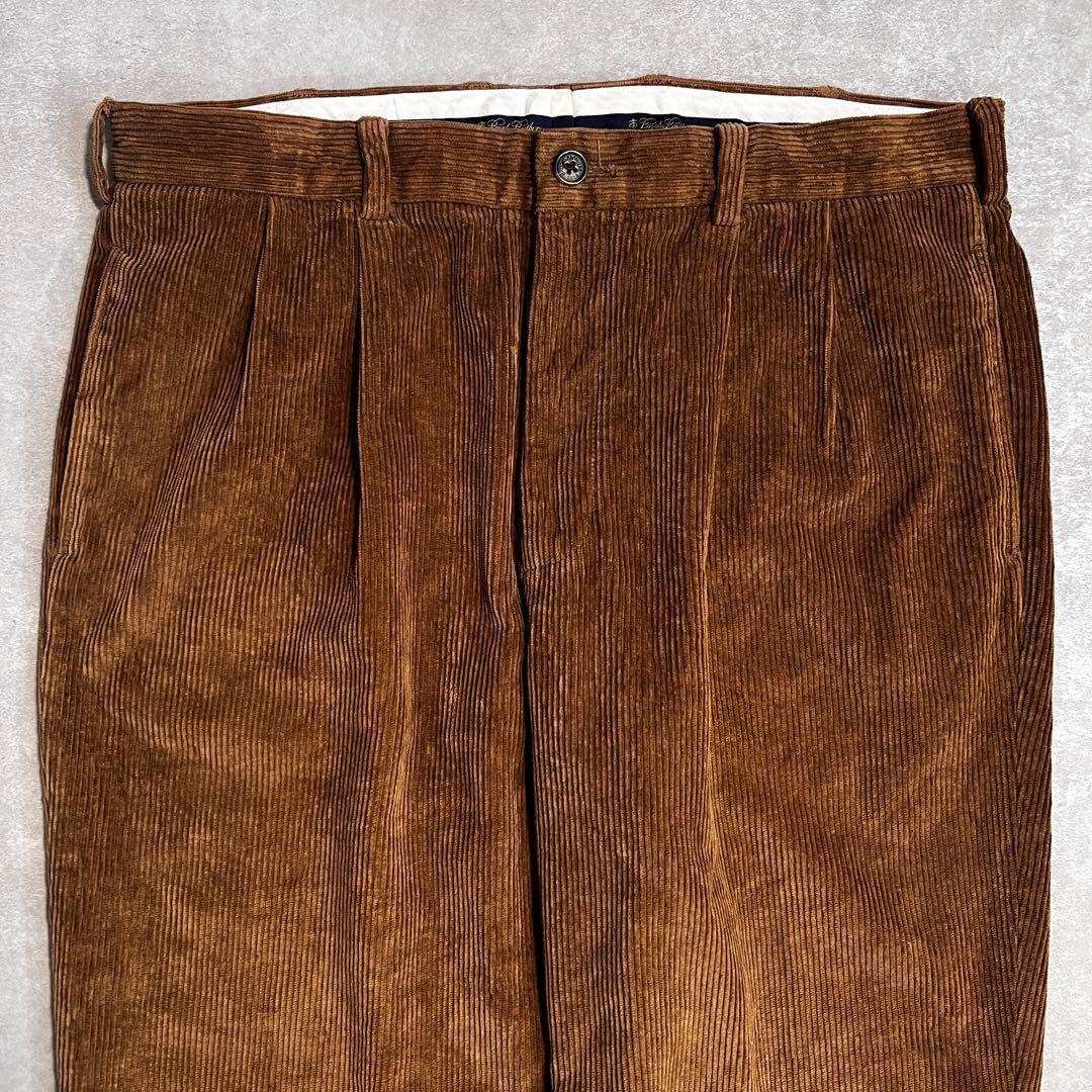 【美品】ブルックスブラザーズ 太畝コーデュロイパンツ ワイド ブラウン36/30