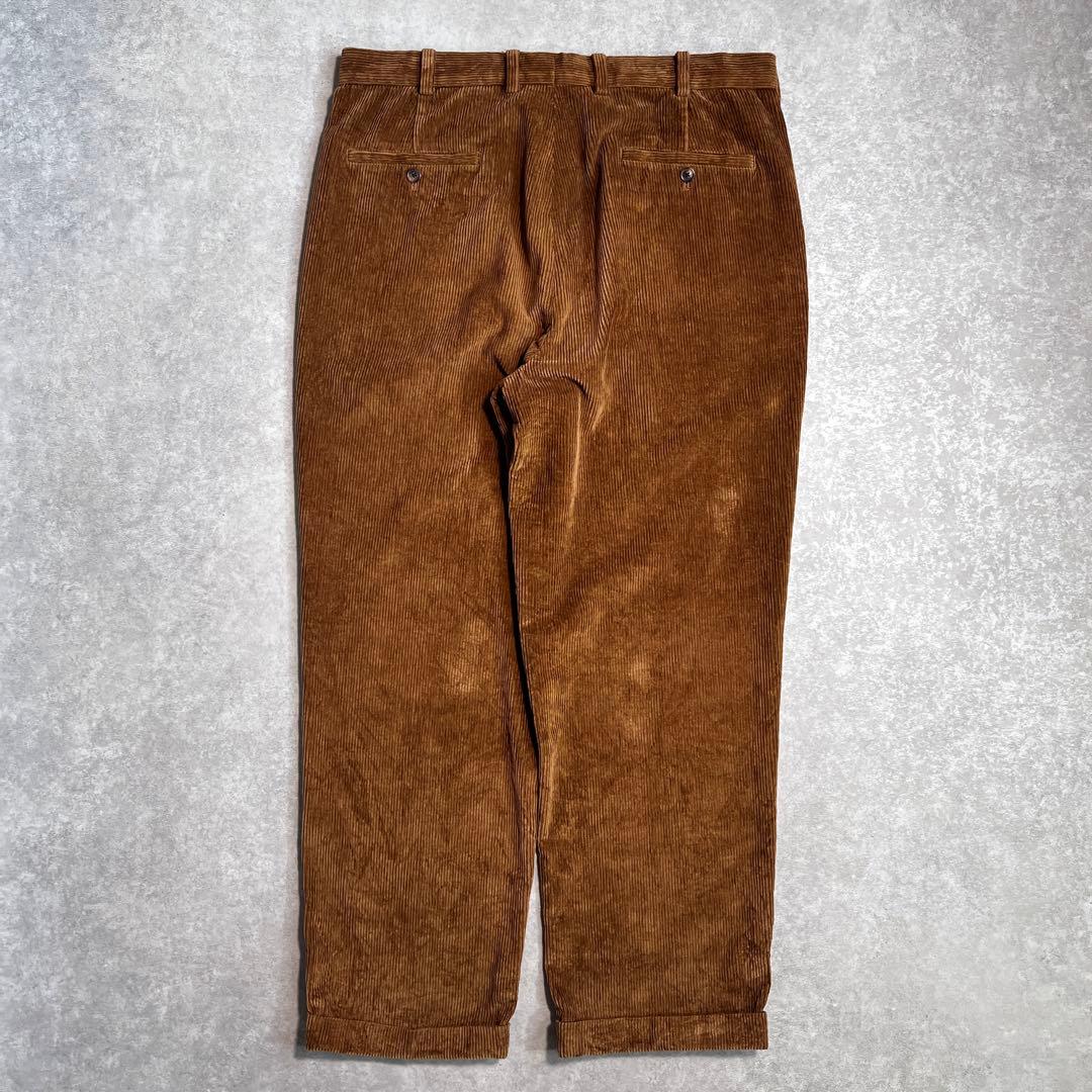 【美品】ブルックスブラザーズ 太畝コーデュロイパンツ ワイド ブラウン36/30