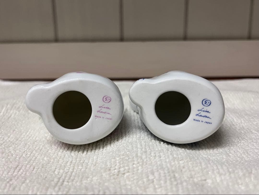 リサラーソン　まねくねこ　小　ブルー　ピンク