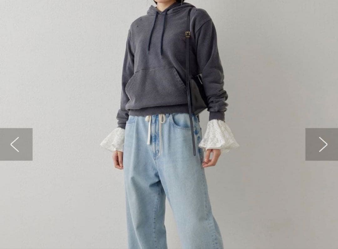 2025ウィムガゼット　刺繍レース ブラウス　花柄 シアー ホワイト 白