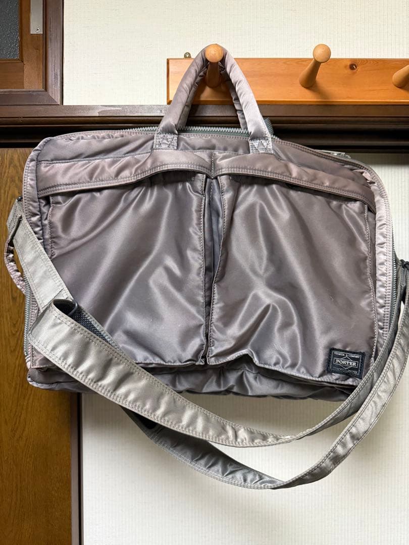 ら*ア様 ポーター タンカー 3way 2層 ブリーフケース シルバーグレー