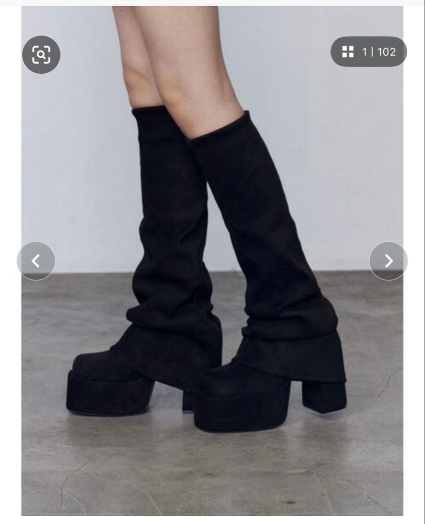 EMODA ルーズフレアカバーフィットブーツ ブラック Sサイズ