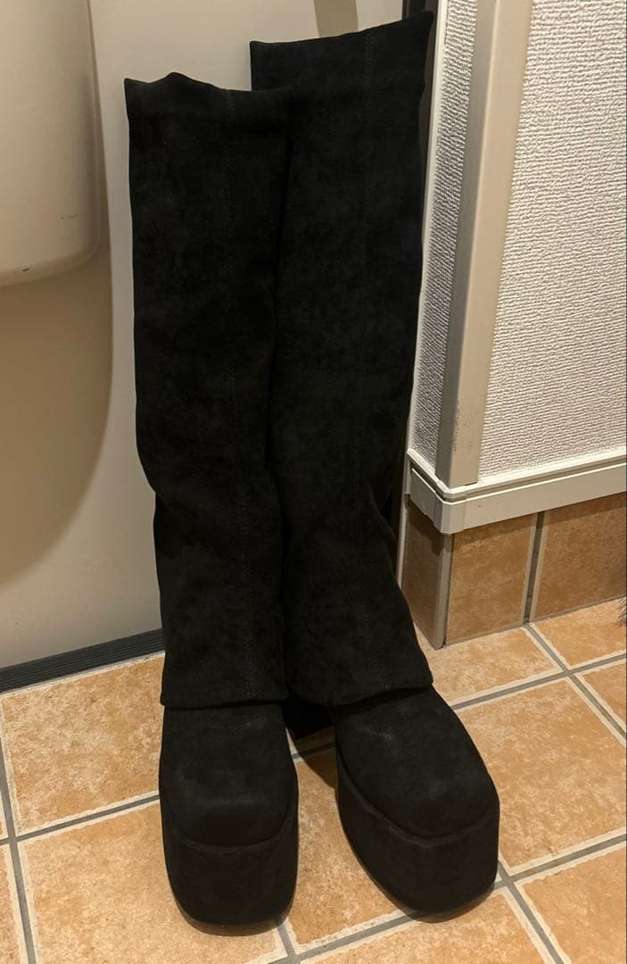 EMODA ルーズフレアカバーフィットブーツ ブラック Sサイズ