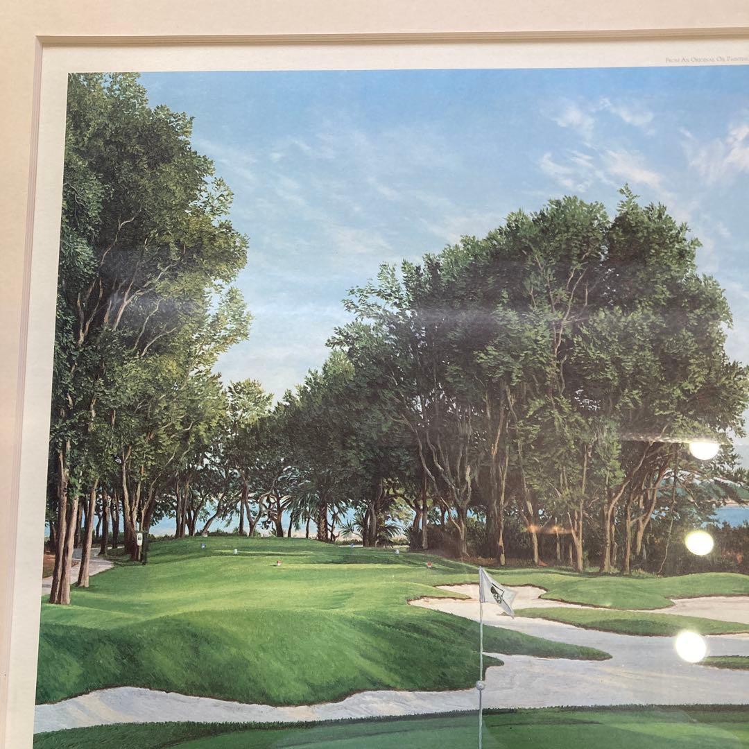 カ*K様 Linda Hartough サイン入り ゴルフ場の絵 1989年 古