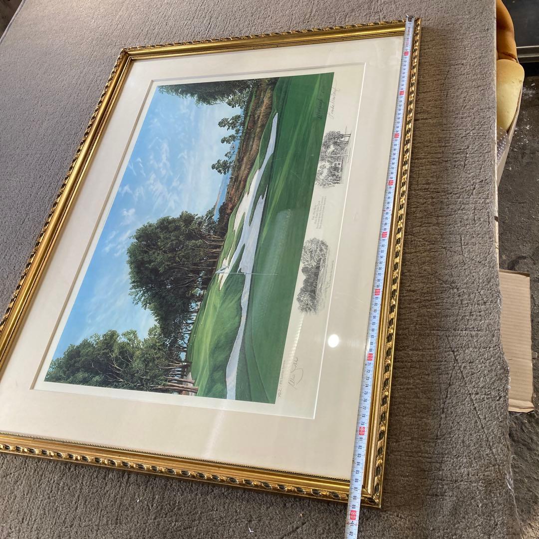 カ*K様 Linda Hartough サイン入り ゴルフ場の絵 1989年 古