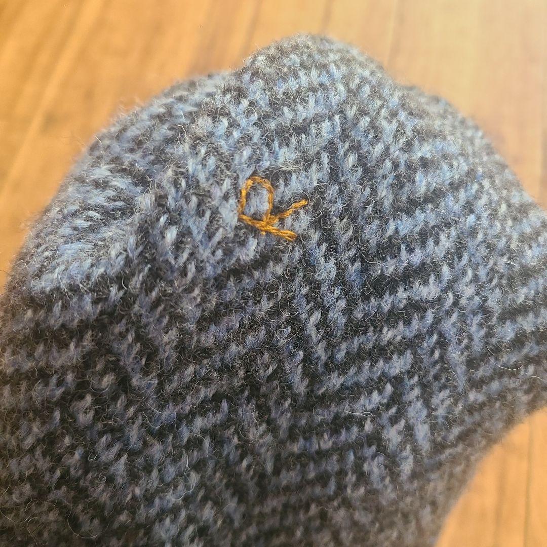 45R シェットランドヘリンボン ニット帽