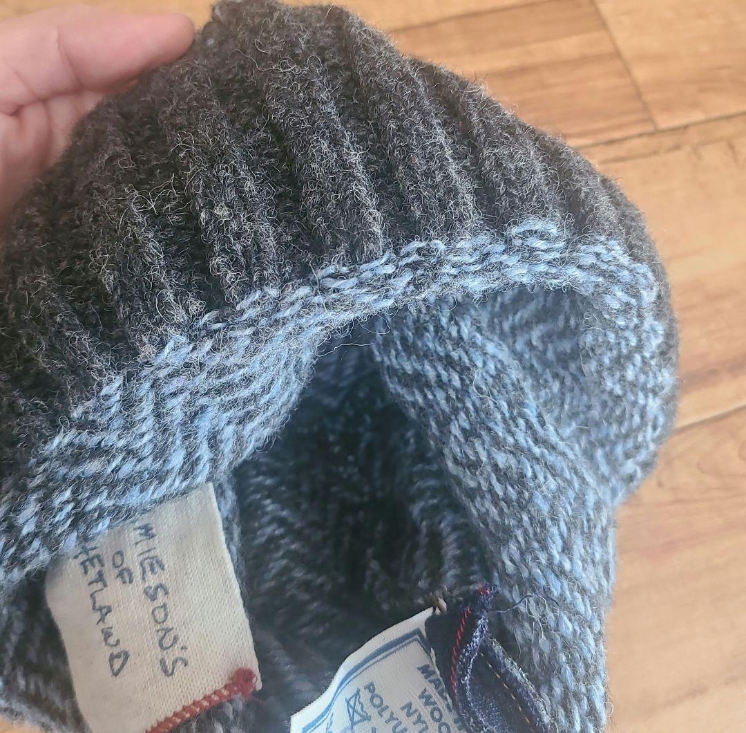 45R シェットランドヘリンボン ニット帽