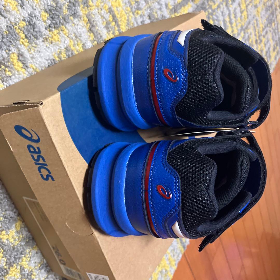 ASICS 安全靴 ベルクロストラップ 青