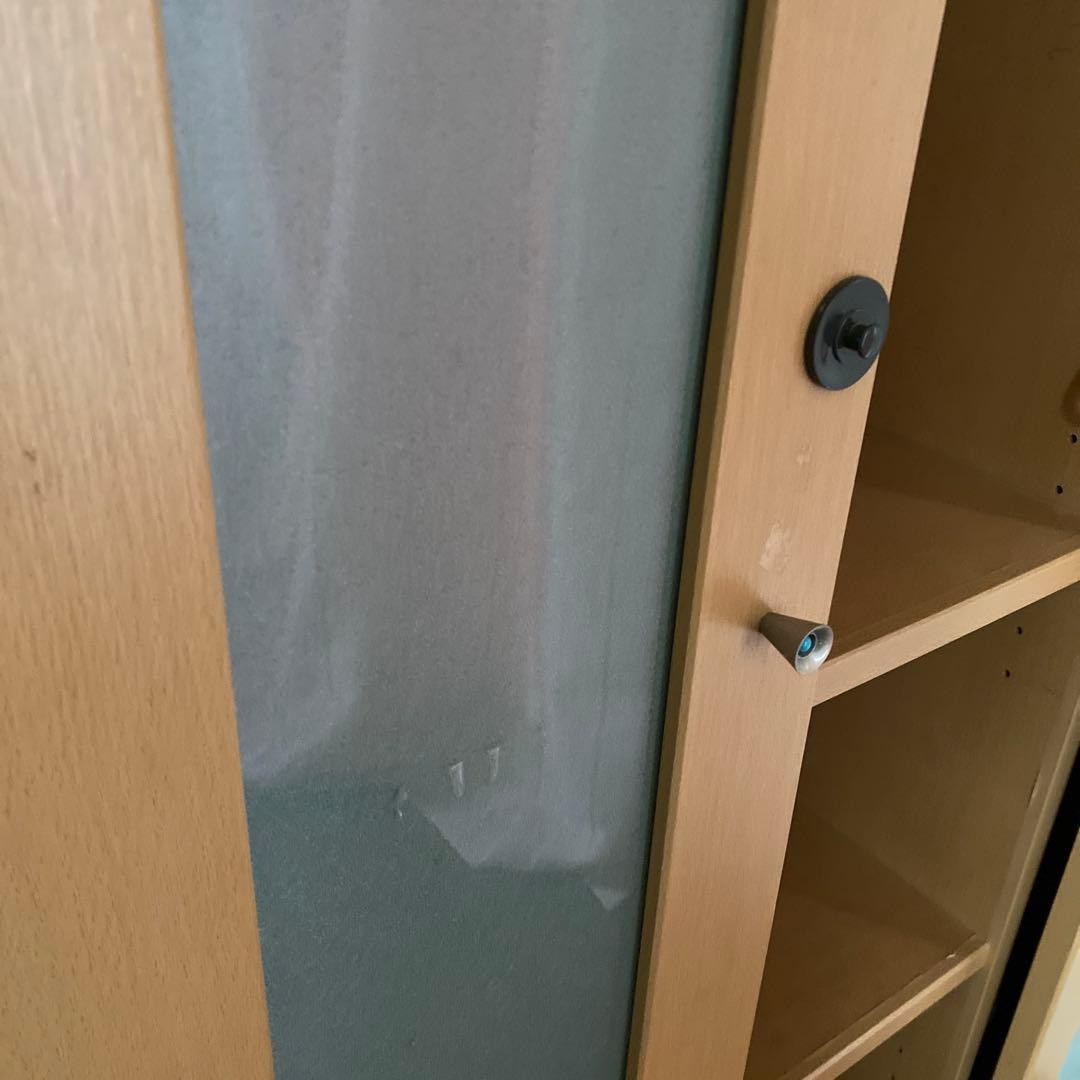 木製ガラス扉本棚 高さ約180cm