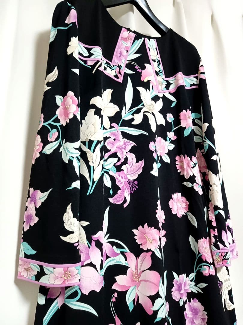 極美品　レオナール　七分袖　ワンピース　40