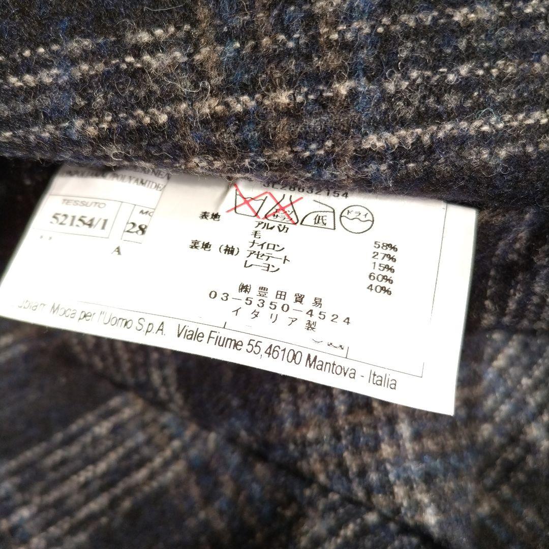 美品　ルビアム テーラードジャケット チェック アンコン仕立て ネイビー　М