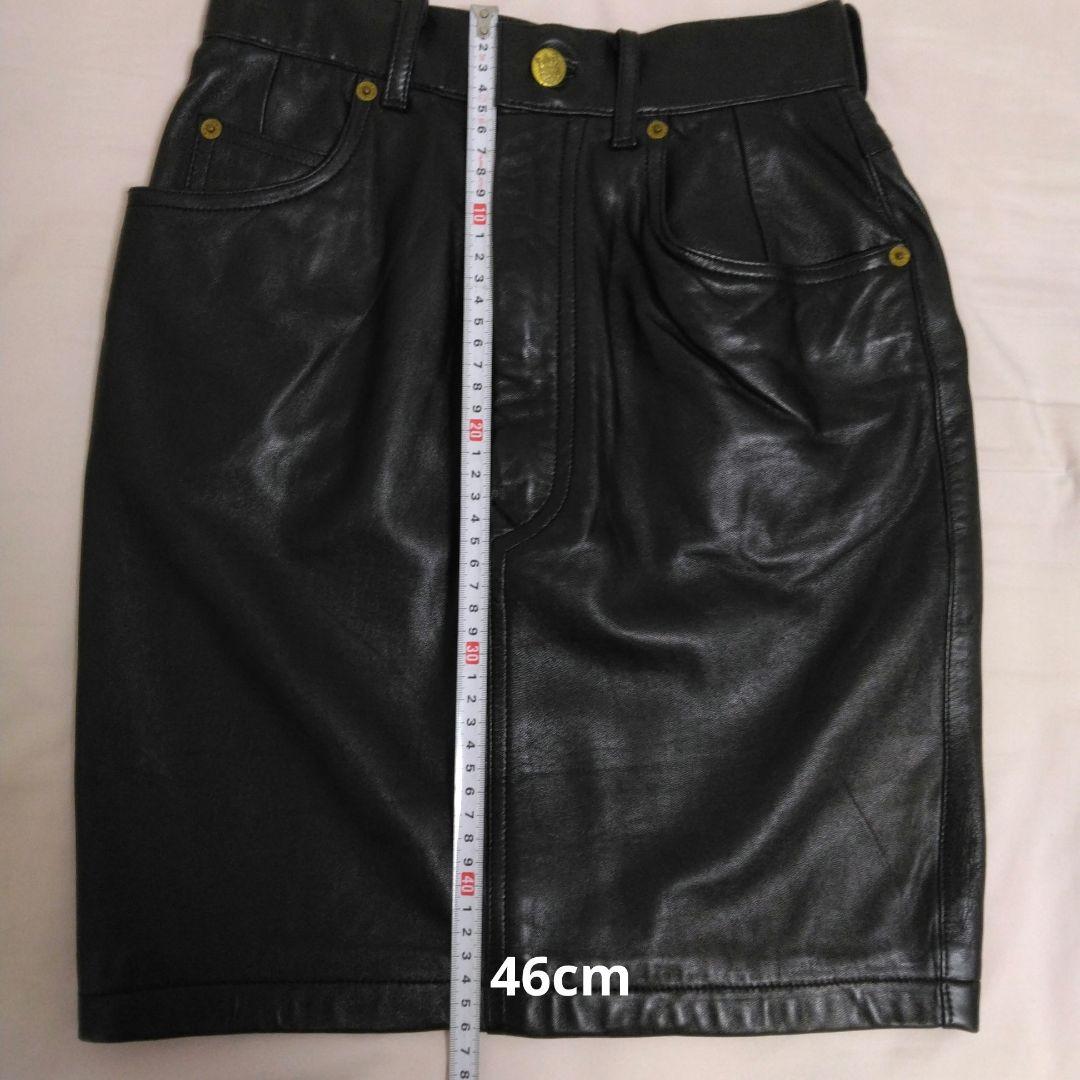 激レア❣ ROPE 羊革 肌触り良い羊❣黒 ブラック レザー タイトミニスカート