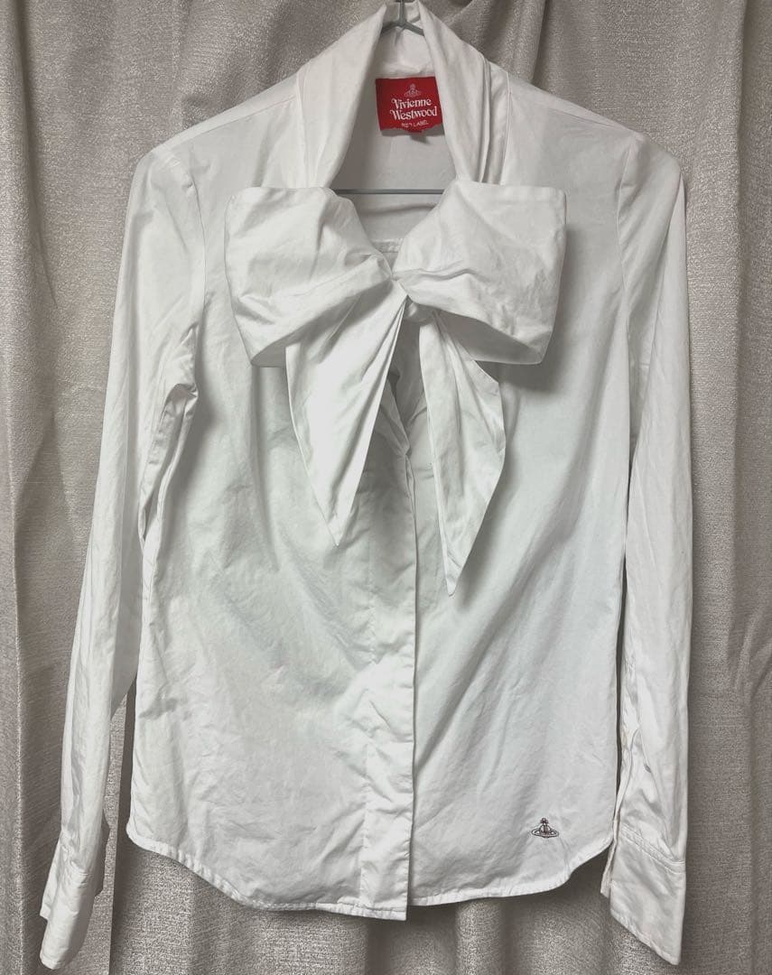 ヴィヴィアンウエストウッド　ボウタイ　リボンブラウス　ホワイト　Sサイズ
