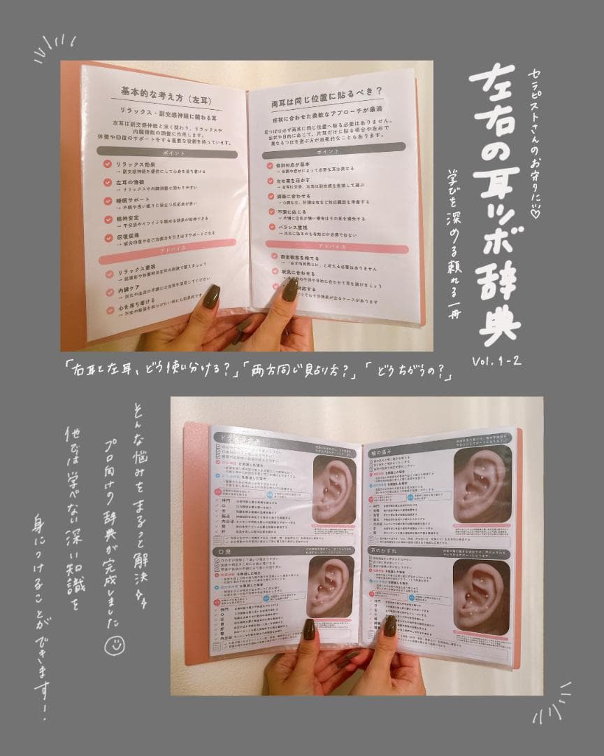 左右の耳ツボ辞典 Vol.1-2セット | 耳ツボ辞典 | 耳つぼジュエリー