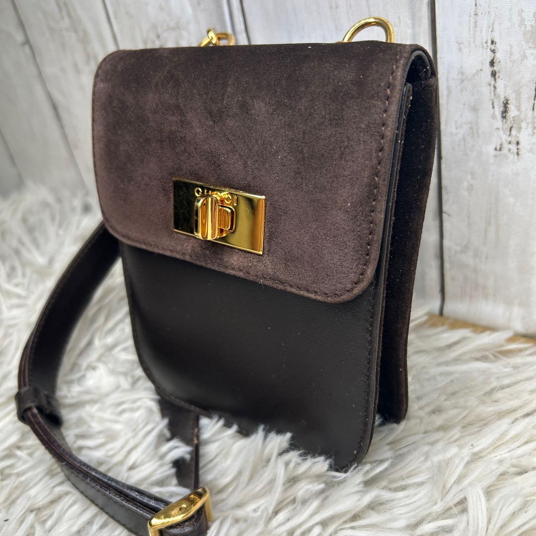 GUCCI ターンロック ウエストポーチ ウエストバッグ レザー スエード