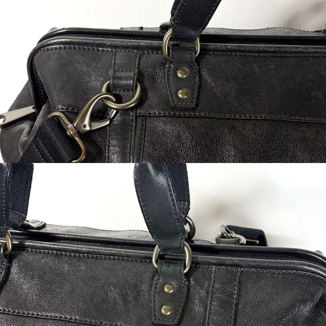 Fossil フォッシル 2way ボストンバッグ ブラック 黒 レザー