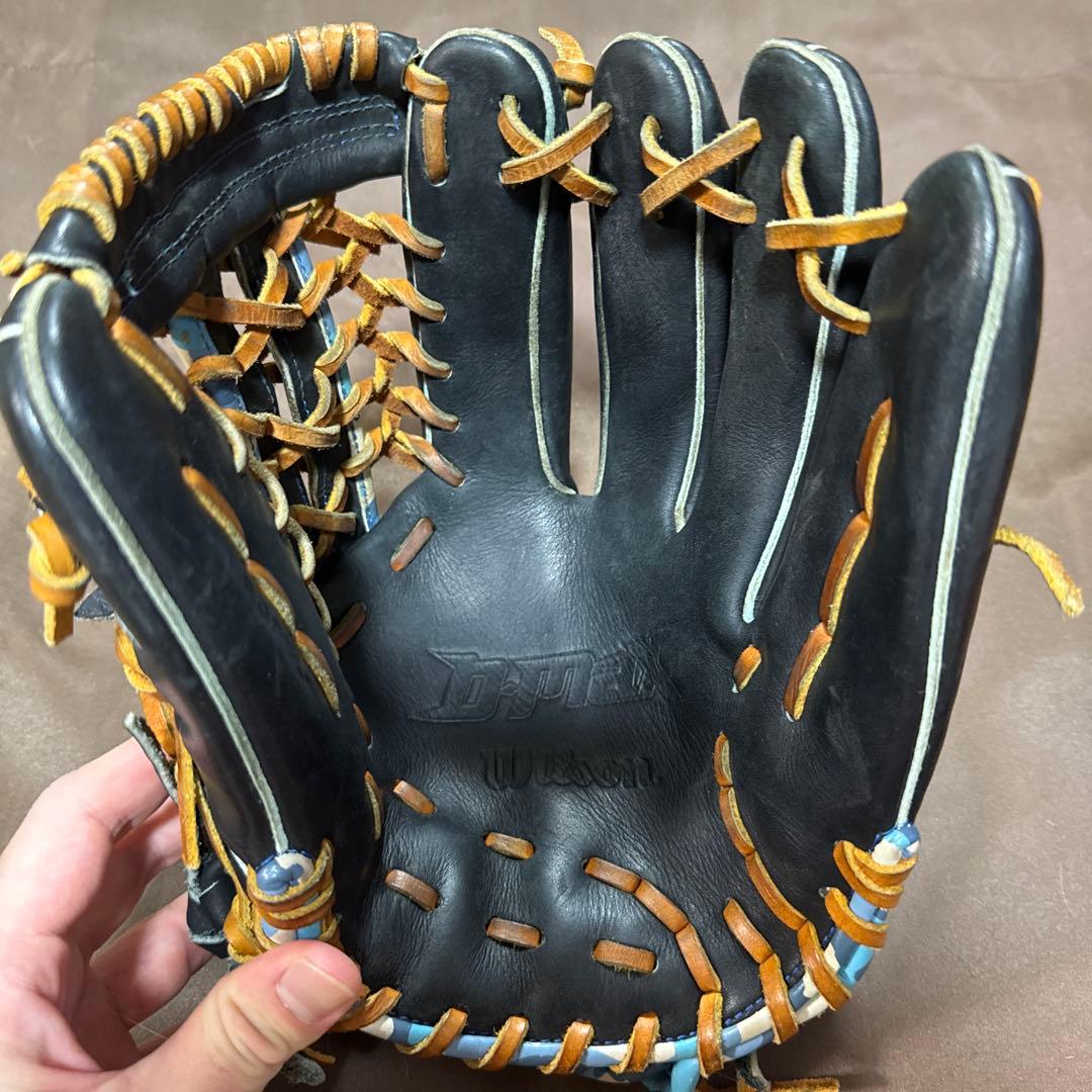 Wilson 軟式グローブ 黒/青/茶 D-MAX