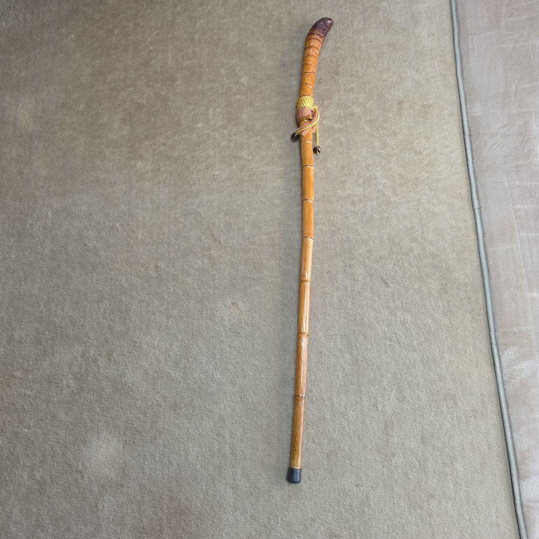 竹製 曲がり杖 ゴム先端付き