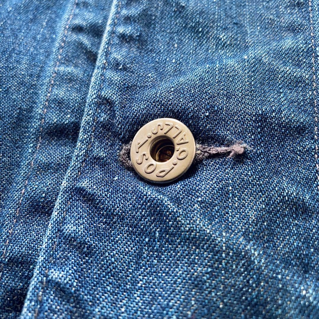 ポストオーバーオールズ USA製後期 デニム カバーオール 4ポケット M