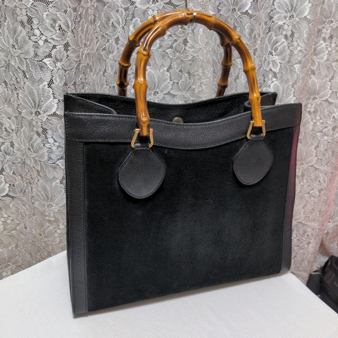 GUCCIバンブースエードバックダイアナ黒　　　　　　　　　完全リペア済み