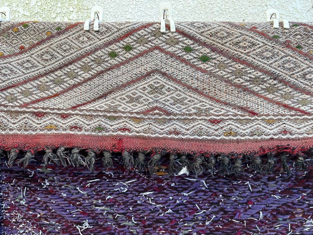 モロッコ　ラグ　ヴィンテージ　パープル