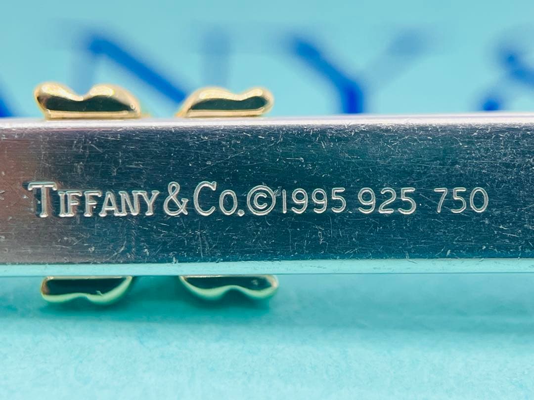 c678 美品　ティファニー　1995シグネチャー　ネクタイピン　750/925