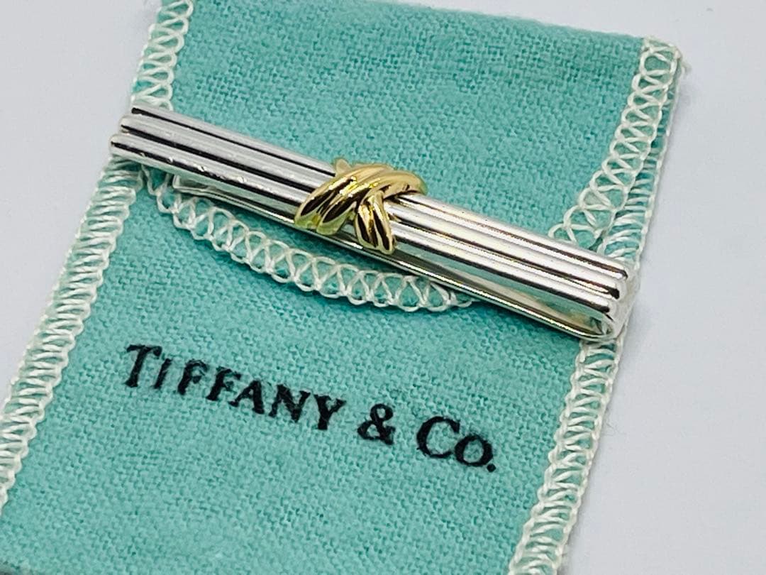 c678 美品　ティファニー　1995シグネチャー　ネクタイピン　750/925