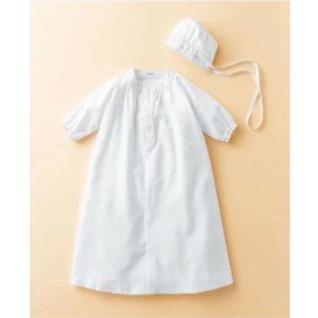 【ファミリア】新品 ベビードレス 帽子 セット ピンク 刺繍 女の子