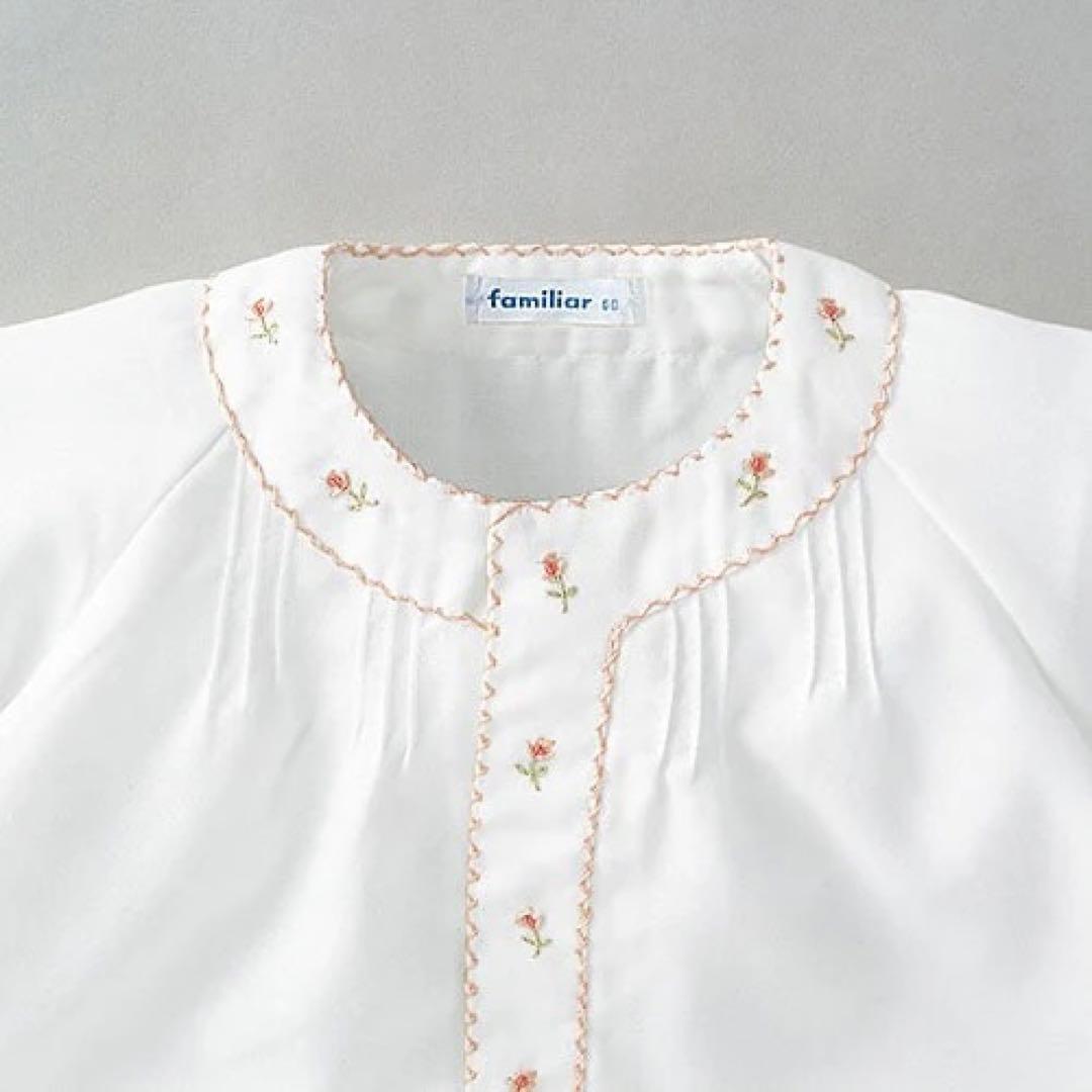 【ファミリア】新品 ベビードレス 帽子 セット ピンク 刺繍 女の子