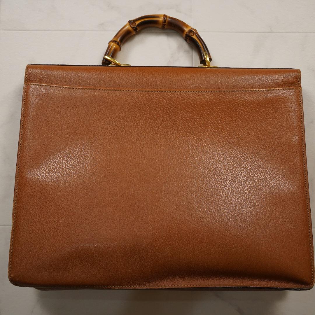 GUCCI ビジネスバッグ 2way バンブー カーフレザー ブラウン
