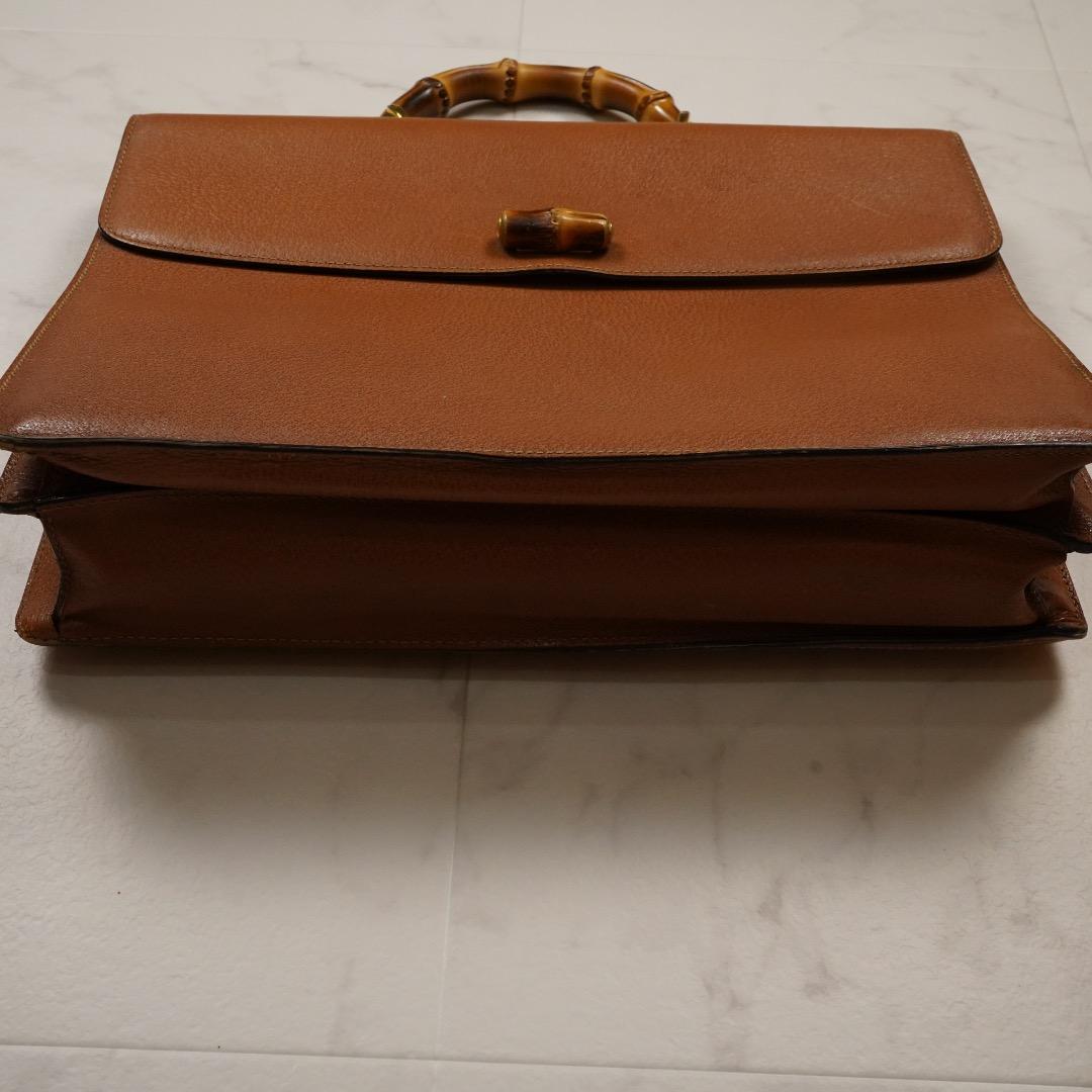 GUCCI ビジネスバッグ 2way バンブー カーフレザー ブラウン