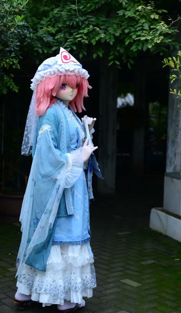 即納 西行寺幽々子 全頭面　 着ぐるみ 衣装付　コスプレ　マスクkigurumi