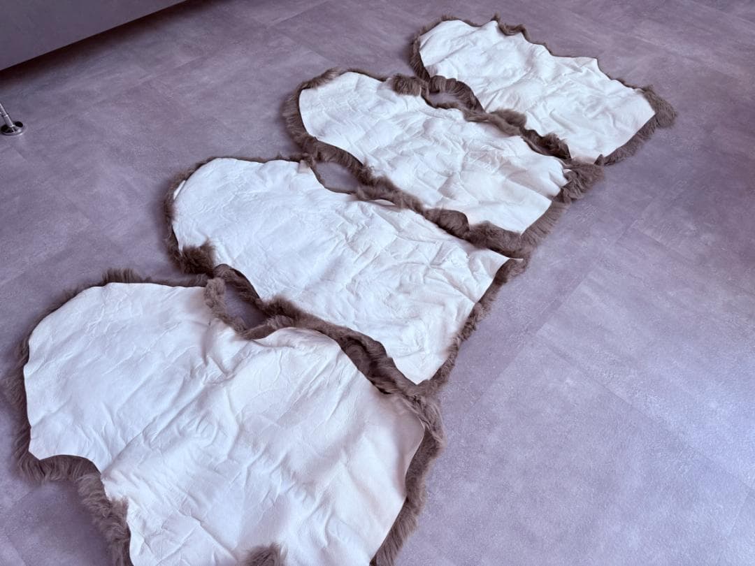 【4枚セット】ムートンラグ オーストラリア産 天然羊毛 天然ムートン100%