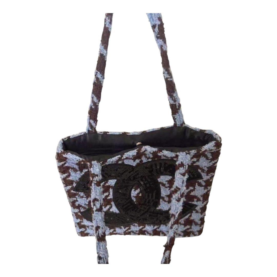 【新品未使用】 CHANEL 千鳥格子 ブラック スパンコール トートバッグ