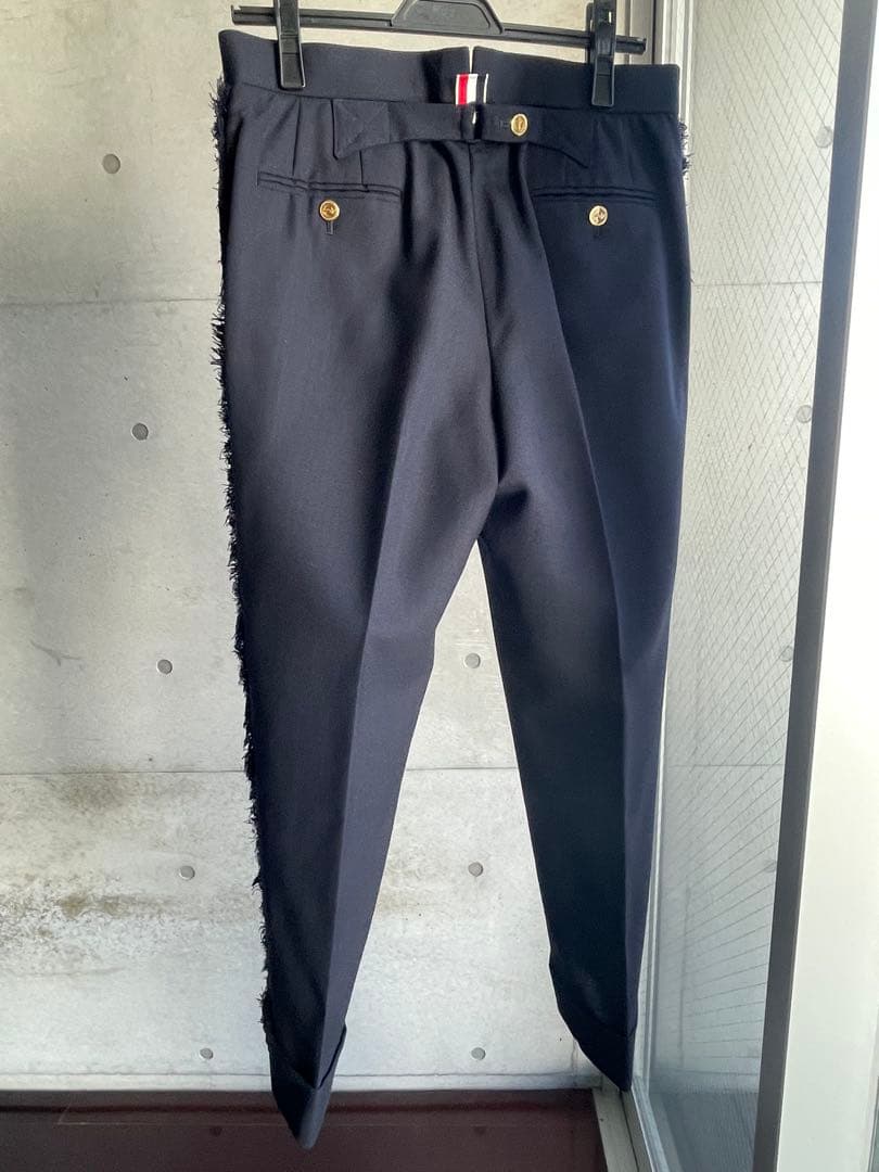 Thom Browne ネイビー サイドフリンジ スラックス