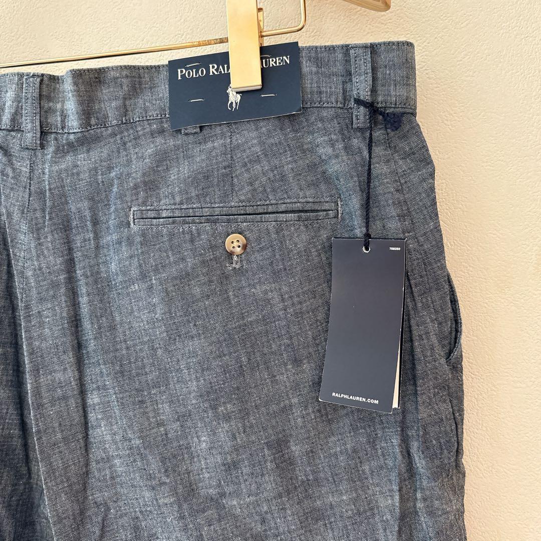 な*す様 【新品タグ付】ラルフローレン シャンブレーデニムショートパンツ　薄手膝