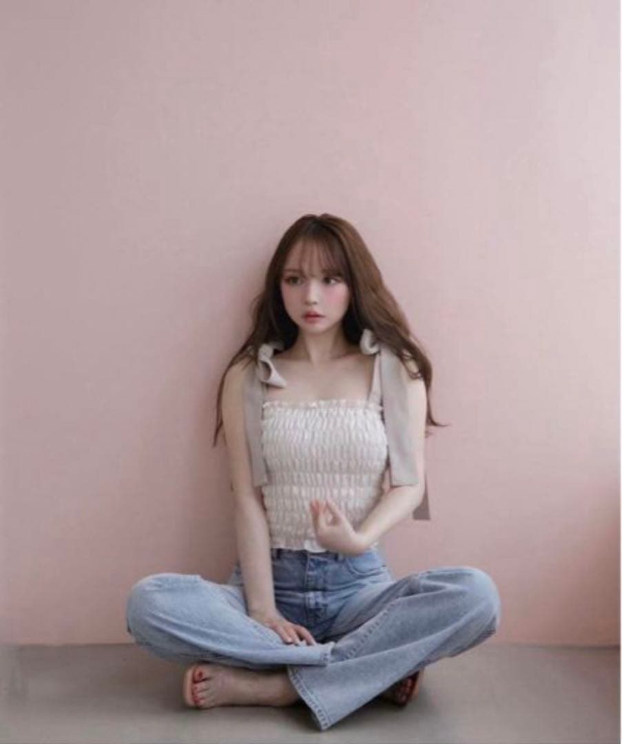 andmary May shirring tops アイボリー