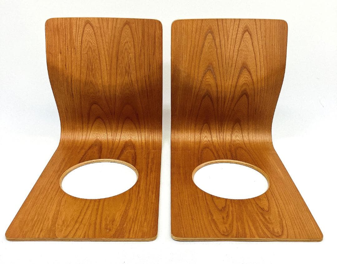 Tendo 天童木工 座椅子 2脚セット 藤森健次 曲げ木 ケヤキ板目 曲木④