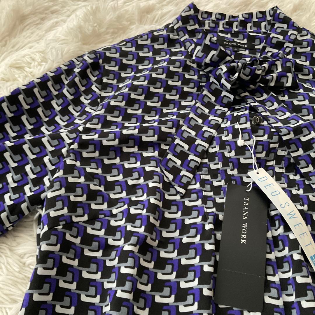 未使用☆TRANS WORK トランスワーク☆ボウタイブラウス 44サイズ