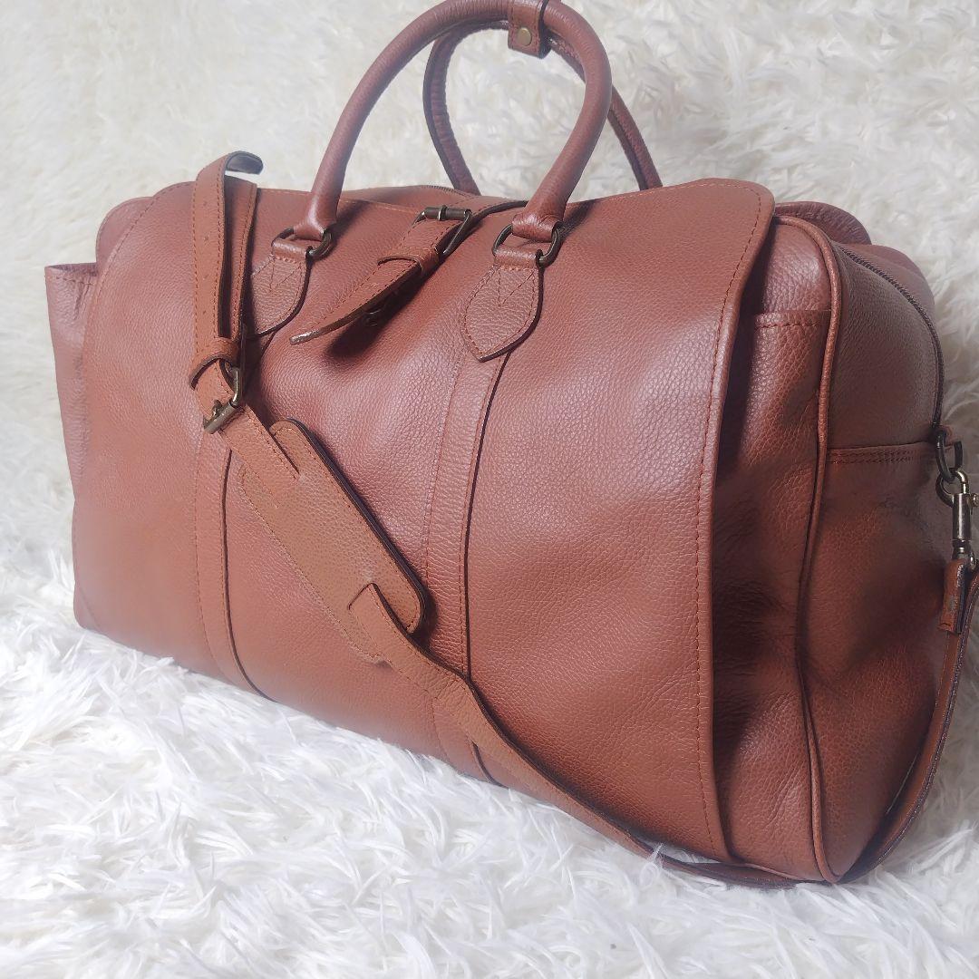 【希少/入手困難/廃盤品】モリタカバン レザー ボストンバッグ 2way 茶色